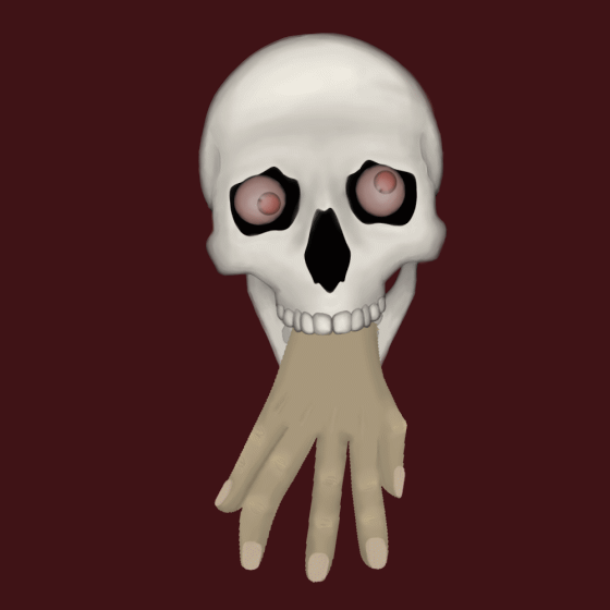 Hand Skull enemy animation: a skull walking on a hand