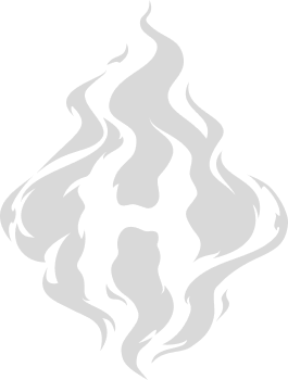 HolyHell Studio flame logo in white
