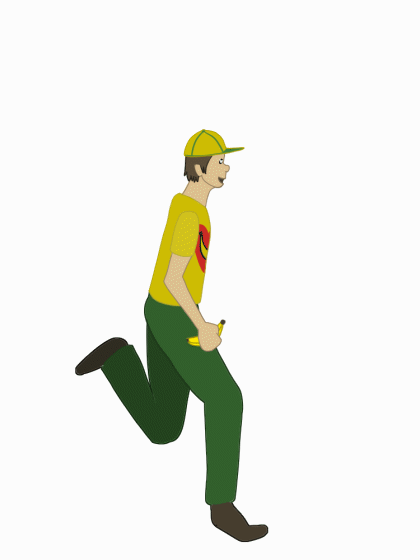 Banana Fan running animation