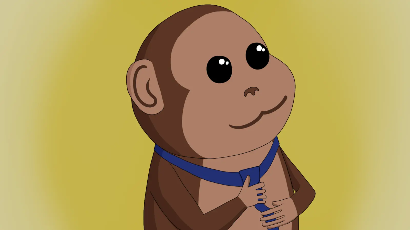 Monkey Business title screen featuring a monkey in a blue tie