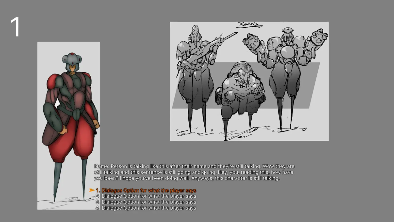 Dialogue layout option 1