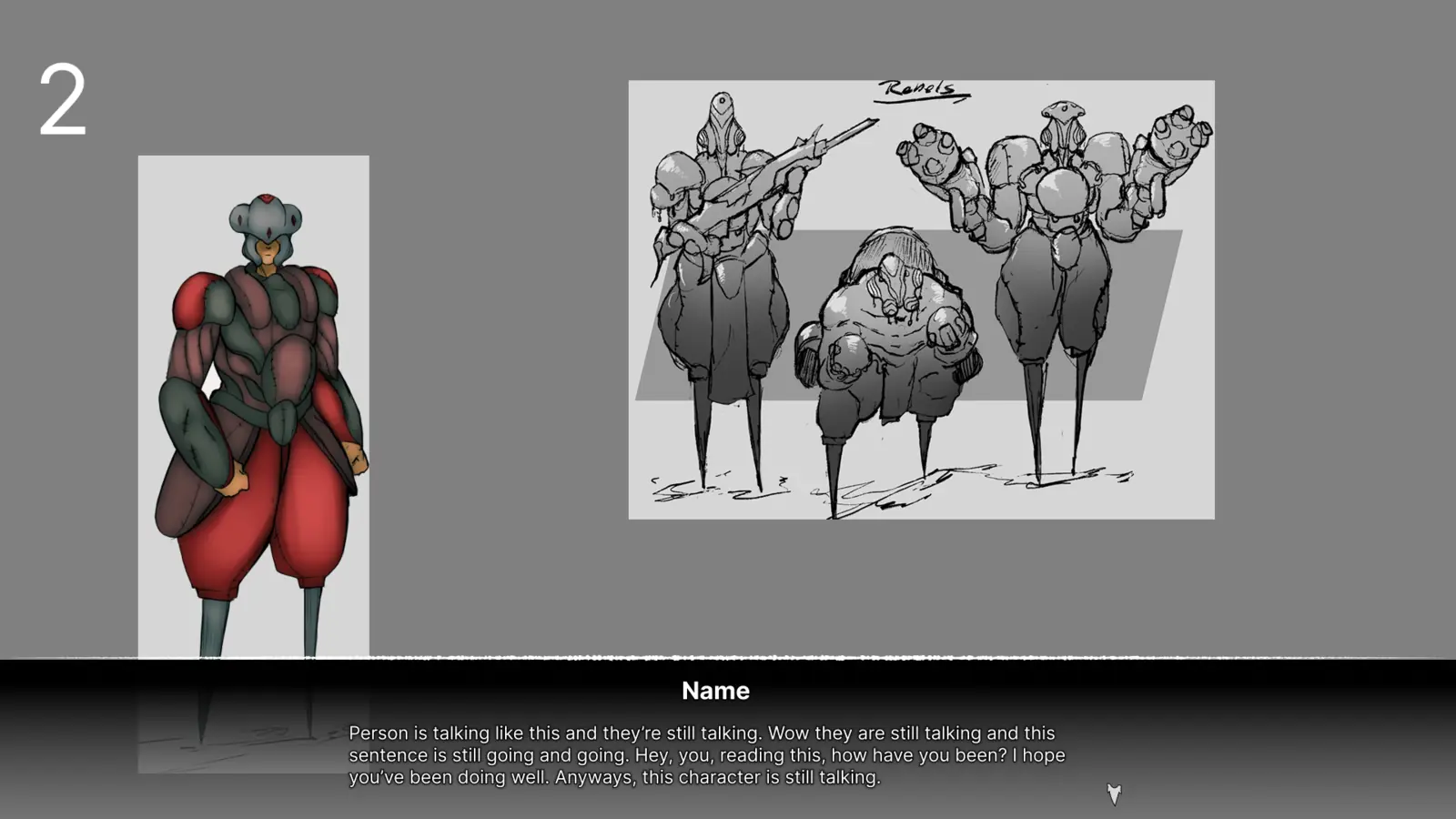 Dialogue layout option 2