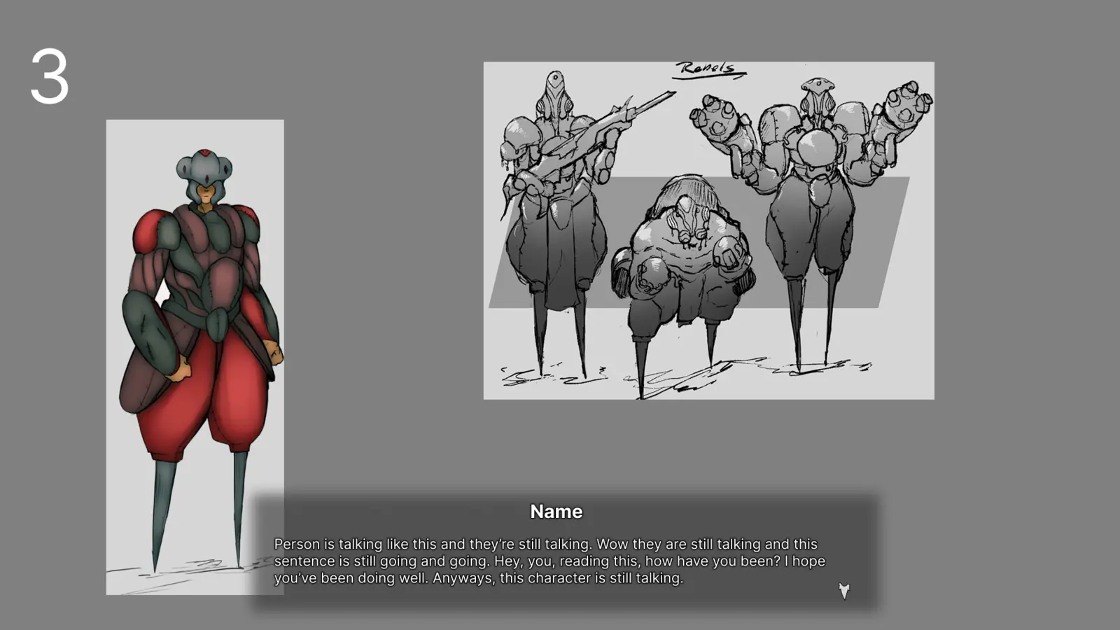 Dialogue layout option 3