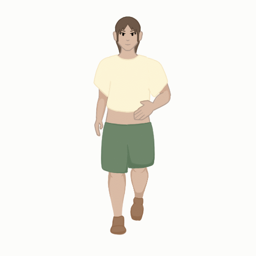 Player walking toward the camera