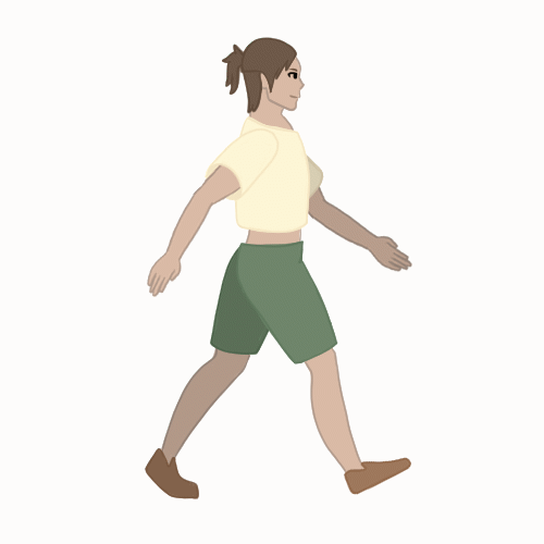 Player walking in profile